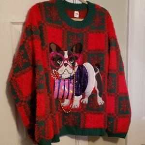 Ugly Christmas sweater dog 1x